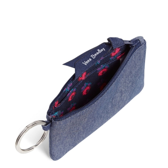 Vera Bradley Moonlight Navy Zip ID Case in Denim - Picture 2 of 4